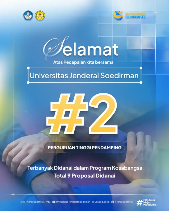 Sembilan Proposal Kosabangsa Didanai, Unsoed Peringkat Kedua Nasional sebagai Perguruan Tinggi Pendamping