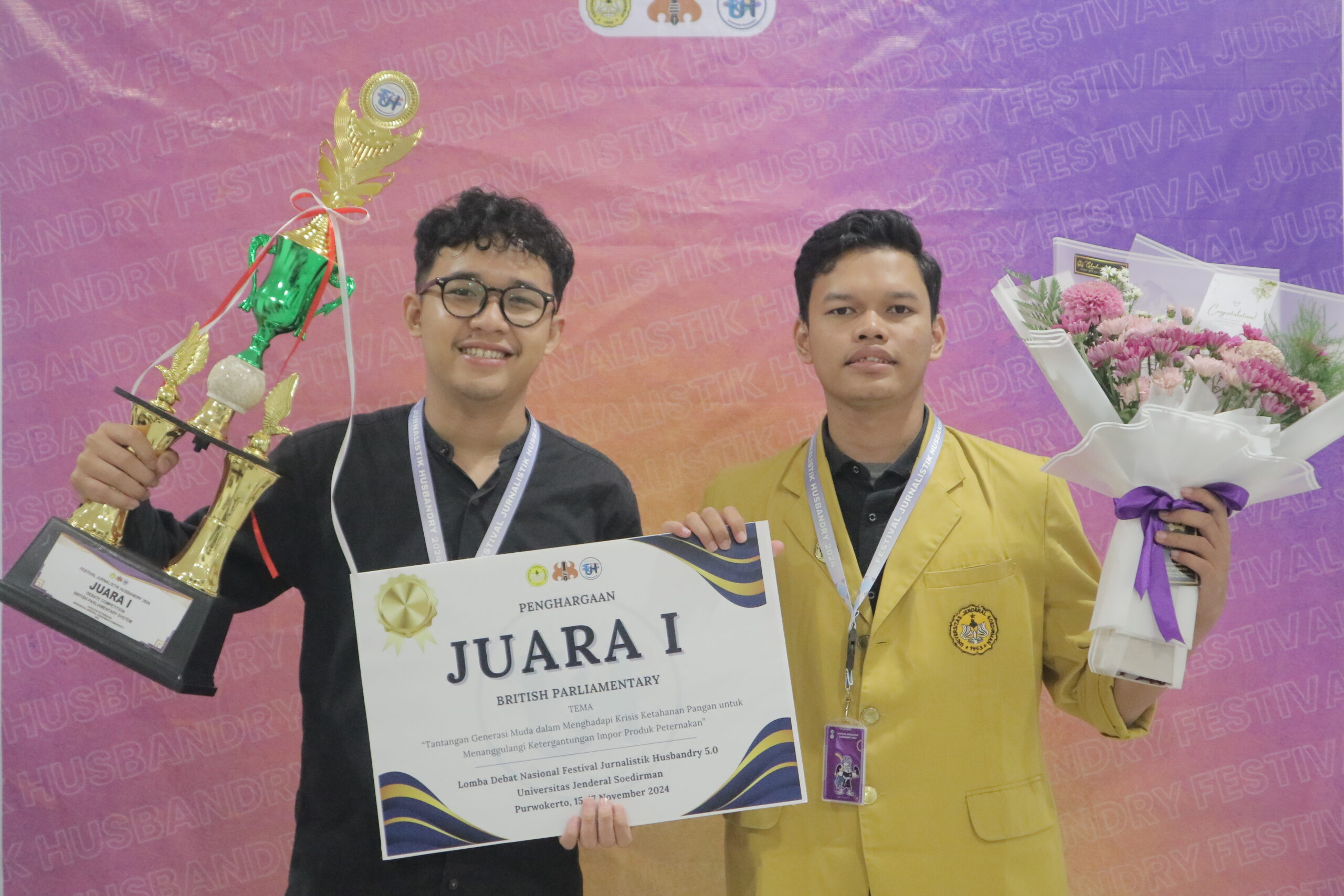 Mahasiswa FH UNSOED Rebut Juara 1 dan 2 di Ajang Debat Tingkat Nasional Tentang Ketahanan Pangan